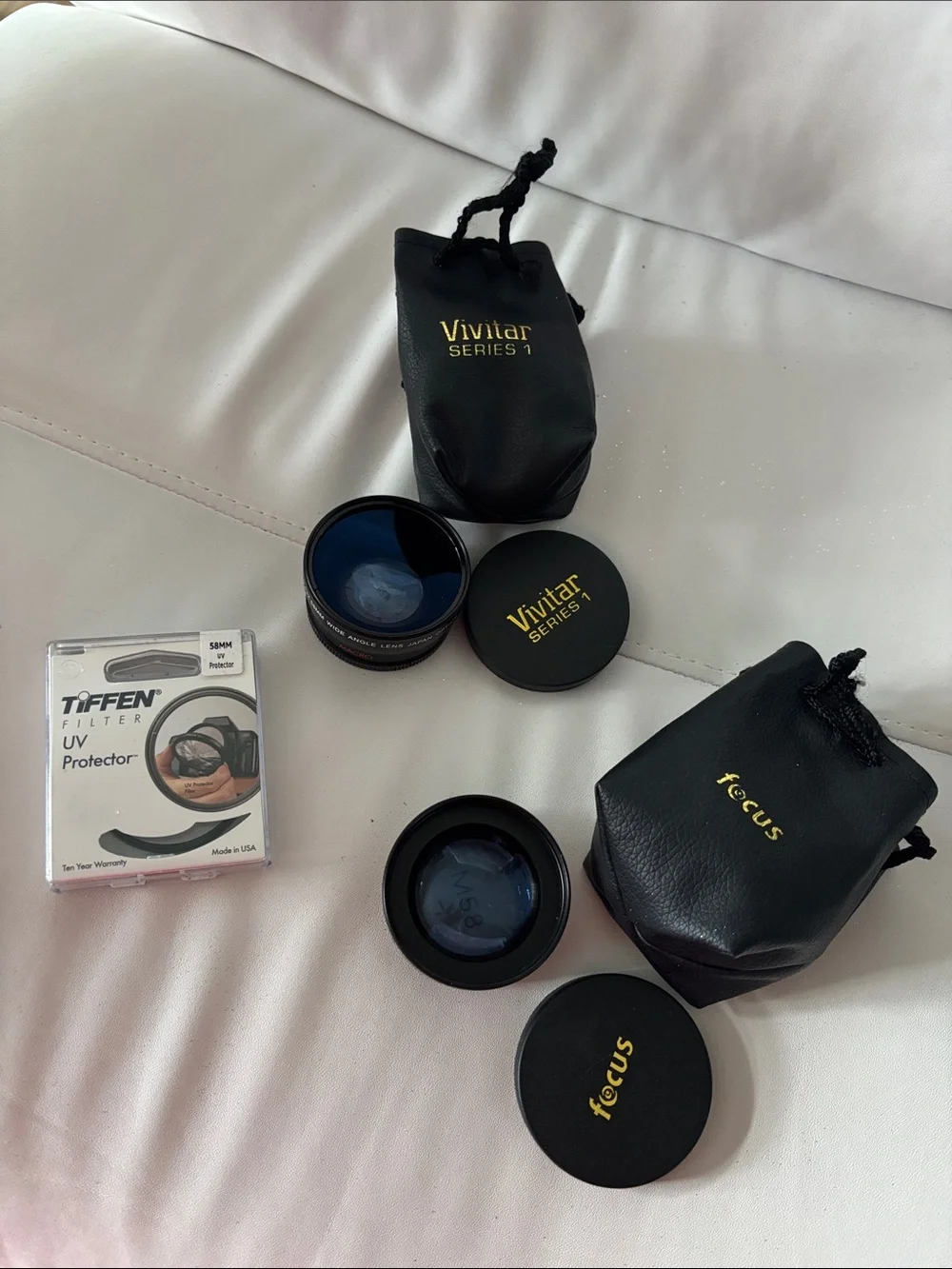 Black Camera Lens Attachments - 3 Pack (two lenses and one UV protector. Cases!